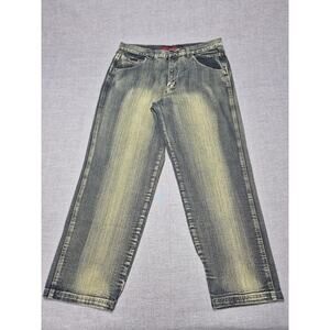 Modajena Men's Baggy Jeans Y2K Dirty Wash Wide Leg Denim Streetwear W42 L34